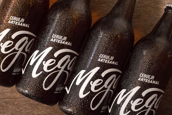 Cold fresh bottles of beer.