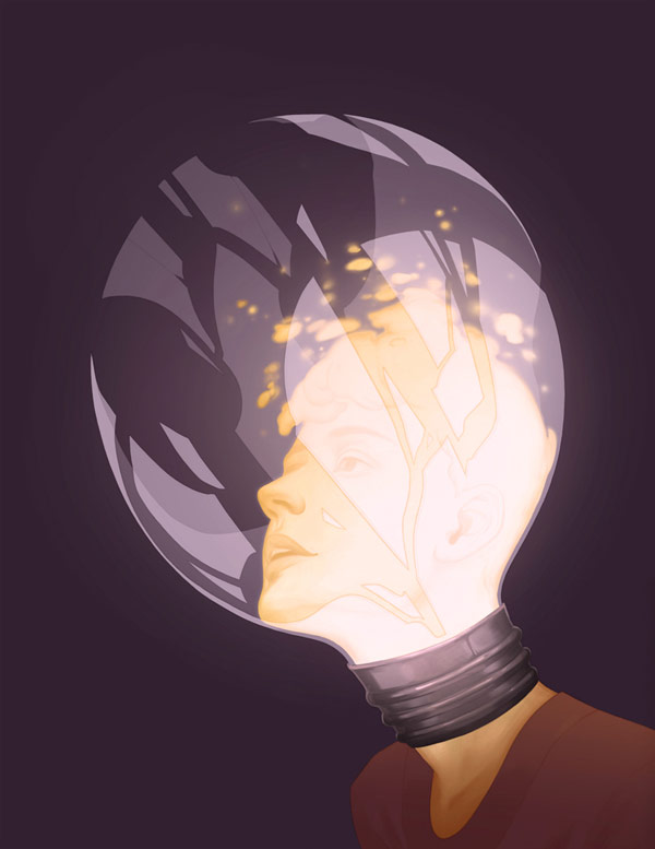 Illustration for the GradEx poster instead of straight graphic design.