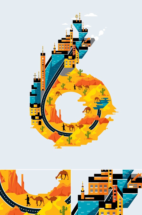 Simple and flat illustration design created in 2014.