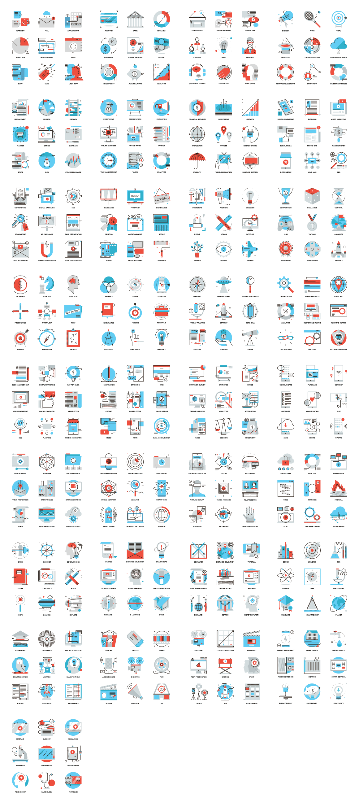 A list of all the 297 icons from diverse topics. A list of all the 297 icons from diverse topics.