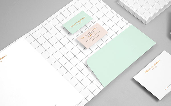 Simple and clean print design by Anagrama for Mona de Castellarnau, a lifestyle brand that offers accessories and home décor pieces.