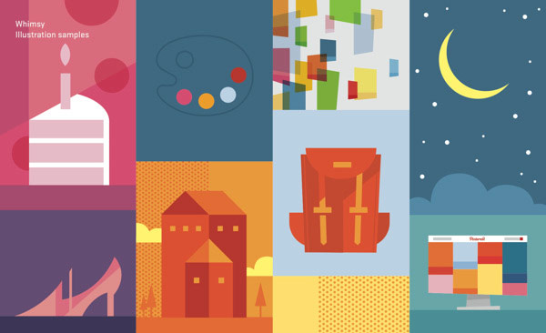 Whimsy illustration samples.