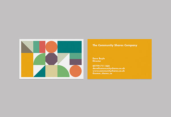 Business card with front and back.