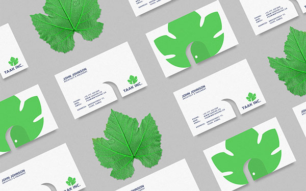 Business cards with the green wine leaf logo. Business cards with the green wine leaf logo.