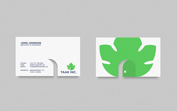 Business card with front and backside. Business card with front and backside.