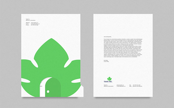 Stationery with front and backside design. Stationery with front and backside design.
