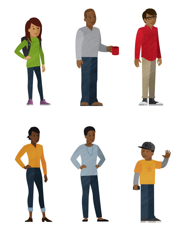 Character illustrations.