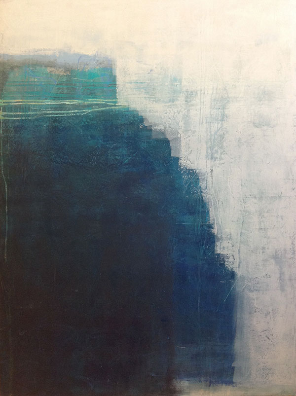 Along the Cliffs, oil and wax on panel.