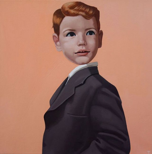 At My Real Job - Painting from the series People of Faux. Artwork in the size of 24 x 24". At My Real Job - Painting from the series People of Faux. Artwork in the size of 24 x 24".