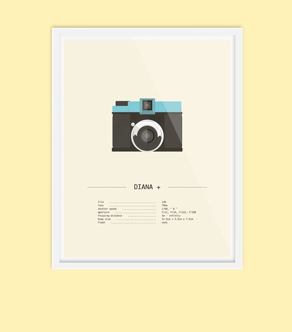 Diana Plus - illustration by Audrey Lafarga from an ongoing series of posters celebrating analog photography.