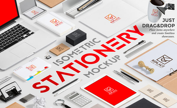 The Isometric Stationery Mock Up Generator from Mockup Zone.