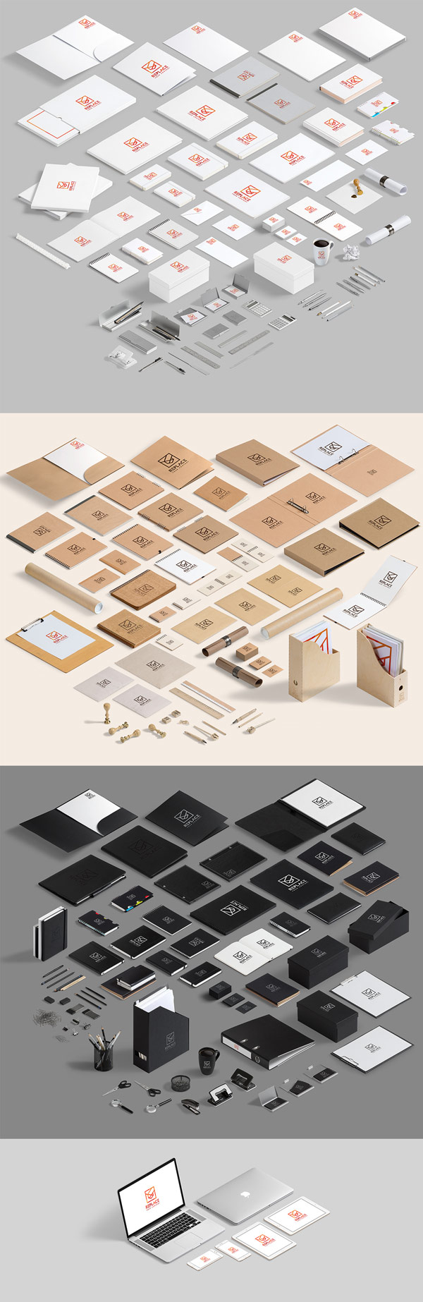 All items were captured the same in the exact same isometric position.