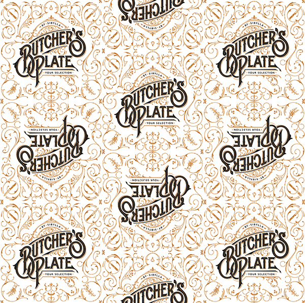 Butcher's Plate logo and pattern illustration by Martin Schmetzer, a designer and illustrator based in Stockholm, Sweden.