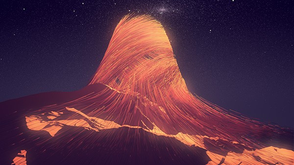The light bundles over a high mountain.