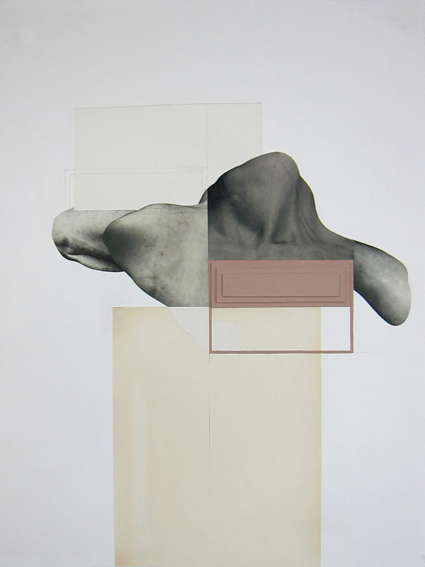 Collage and mixed media on paper artwork from the Deception series.