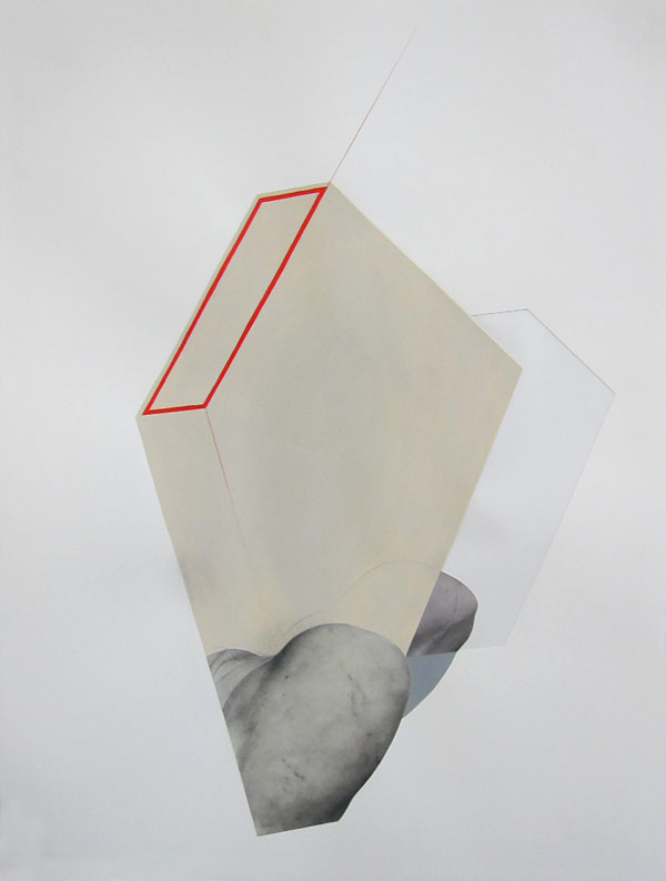 Deception - the work combines graphic and organic shapes.