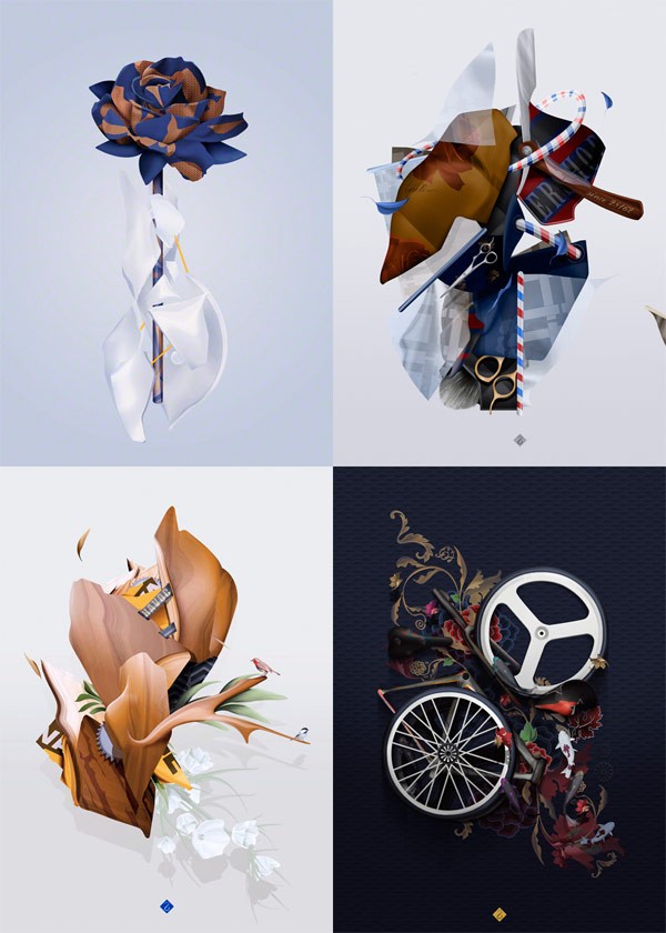 Digital artworks from diverse projects by David DELIN aka 28162.