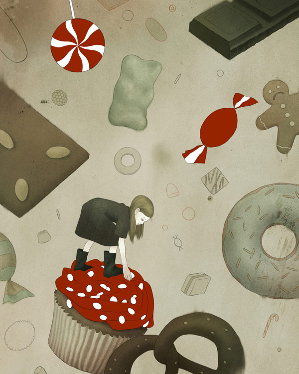 Gretel - illustration from a series on contemporary fairy tale characters by The Brothers Grimm.