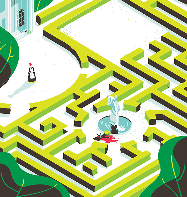 Rejected illustration proposal for a book cover.