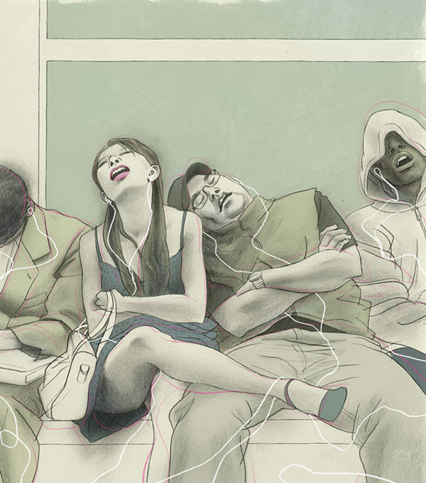 Sleepwalkers drawing from a series of sketches.