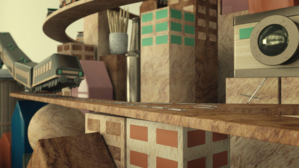 Still from the video with stunning 3d objects and animations.