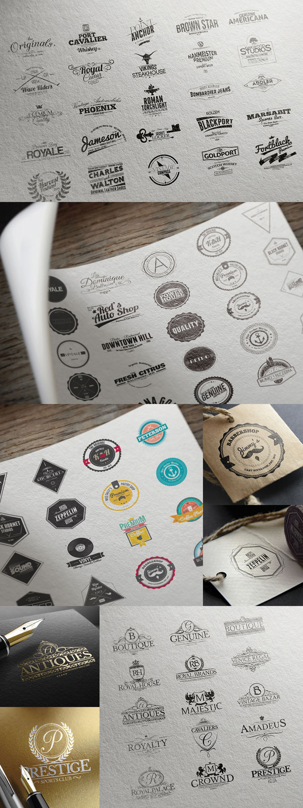 More retro badges and labels.