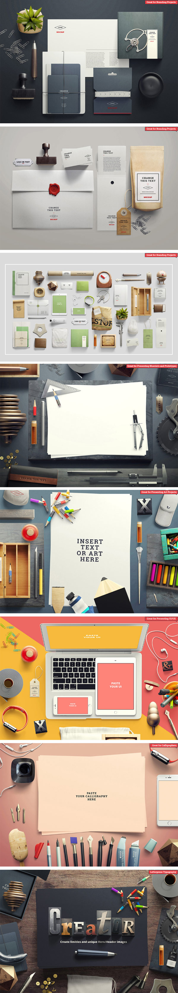 The complete download pack includes diverse premade scenes to show the different directions of how you can use them.