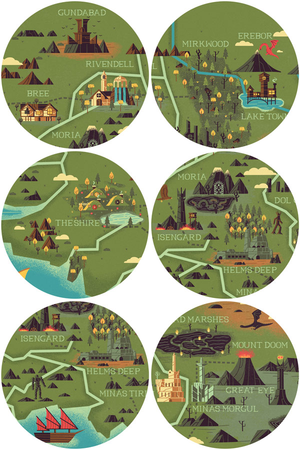 The realms of middle earth.