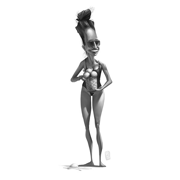 Woman with a big dose of ice cream.