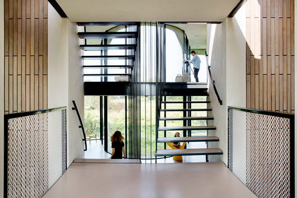 The staircase inside the house.