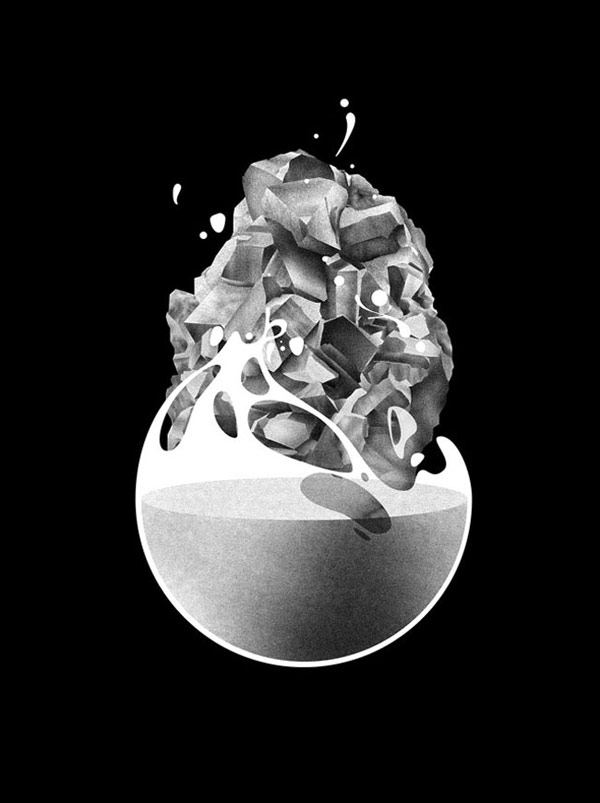 Abstract graphic drawing by Pascal Bosquet.