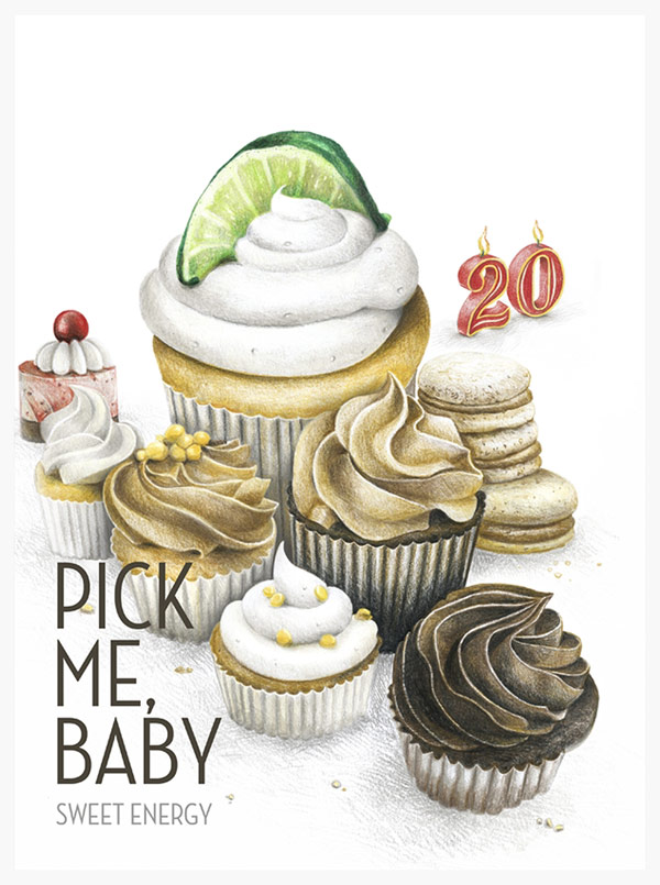 Sweet Energy - This drawing with coloured pencils is available as fine art print.