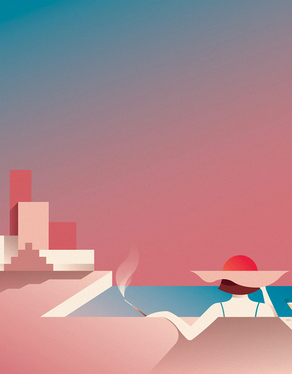 Work from a series of illustrations created in 2014 and 2015 by Ray Oranges, a Florence, Italy based art director and illustrator.