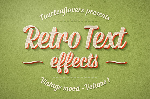 Adobe Photoshop Retro Text Effects.