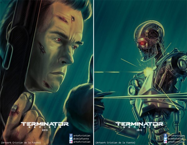 Terminator Genisys - Close ups of the illustrations created by Cristian de la Fuente, a Chillán, Chile based designer and illustrator.