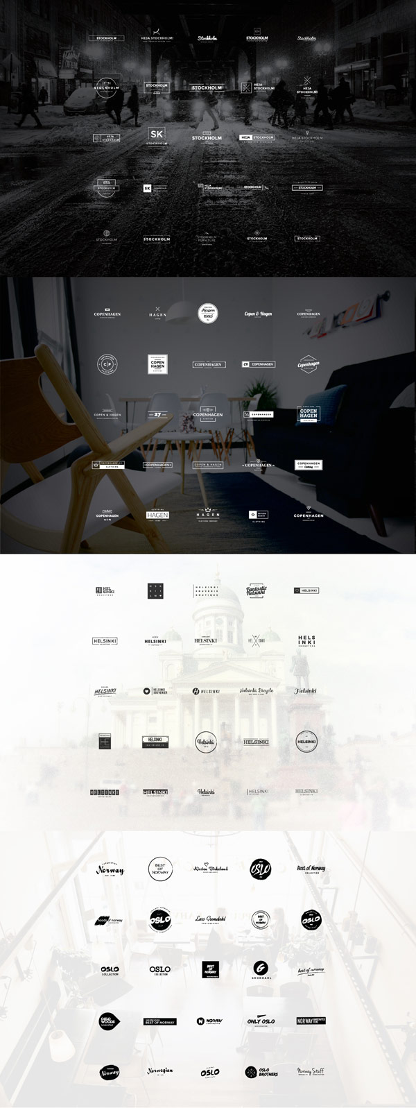 A great set of well designed logos based on a modern style.