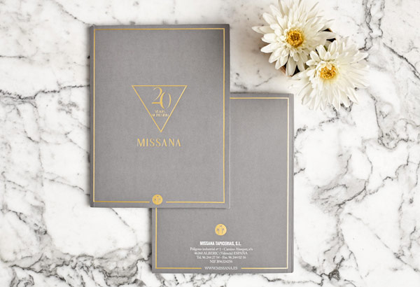 Some printed matters in the new visual identity.