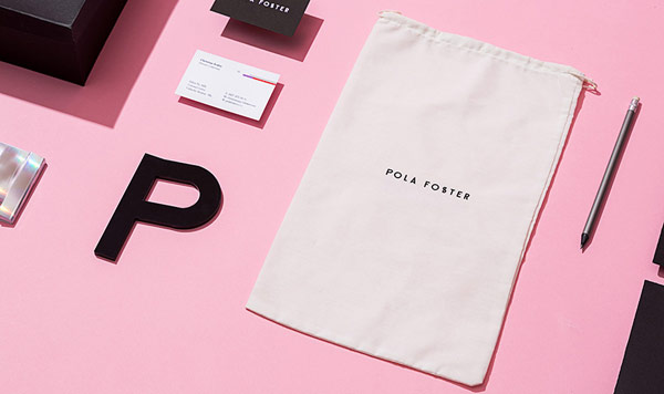 Corporate design developed by studio Futura for Pola Foster.