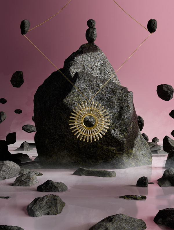Pendant - Large rising sun pendant by Astley Clarke. Pendant - Large rising sun pendant by Astley Clarke.