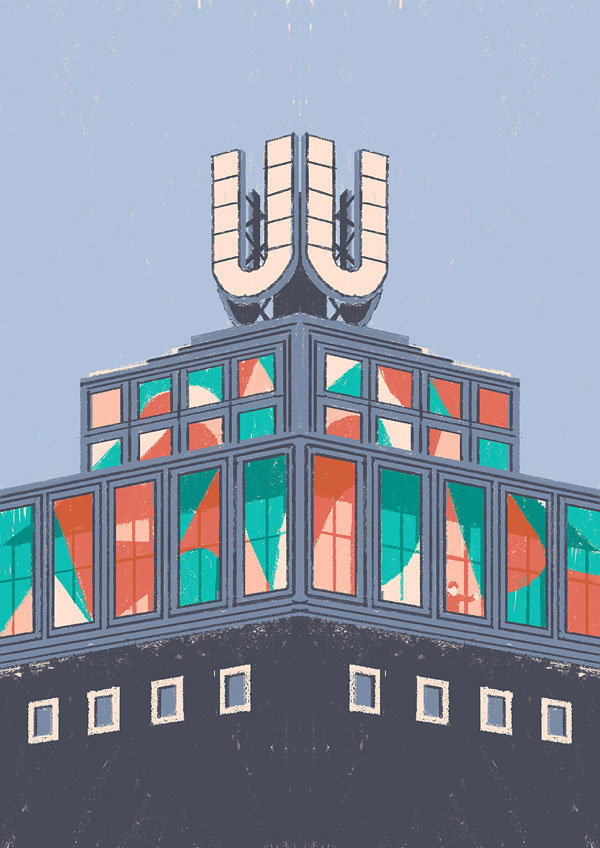 Work from a series of travel illustrations.
