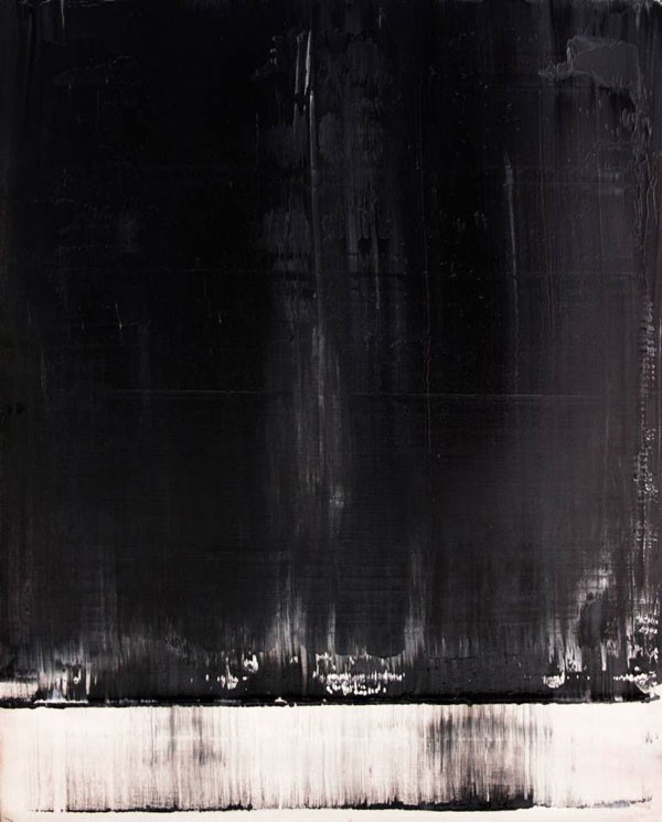 Abstract N° 1067 - Minimalist artwork with oil on paper.