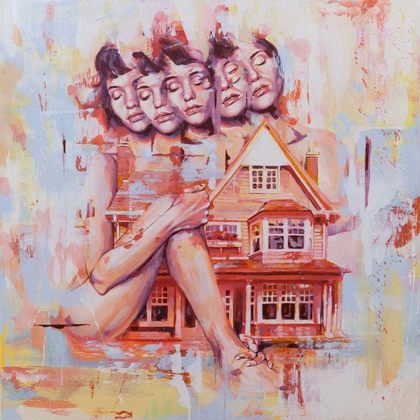 'No Place Like Home' - acrylic painting on canvas in the size of 100 cm x 100 cm.