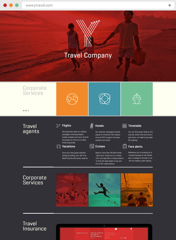 The new travel company website.