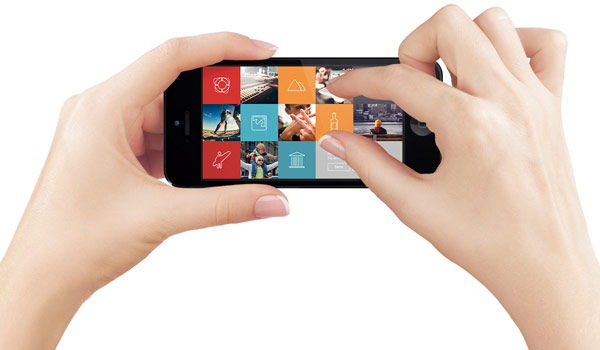 Grid based mobile website design.