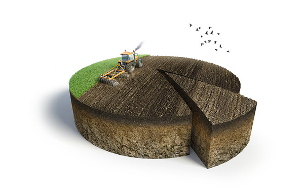 3D Photoshop work in the shape of a round cake.