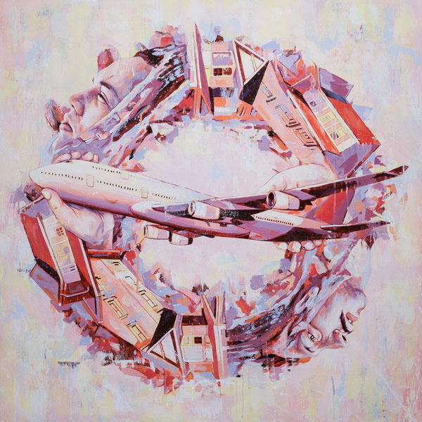 'Round Trip' artwork by Melbourne-based painter Sam Octigan.