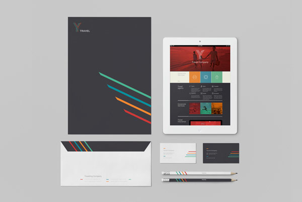 Some of the Y Travel branding materials.
