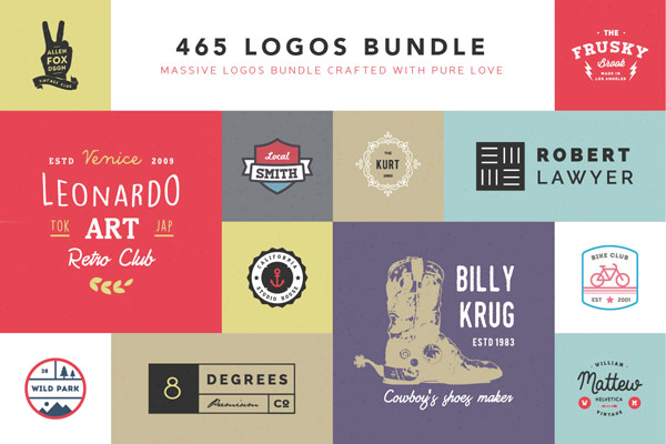 465 stylish logos in one massive bundle.
