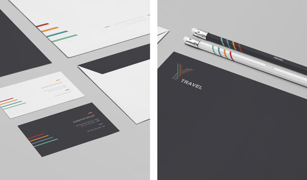 Close ups of the stationery set.