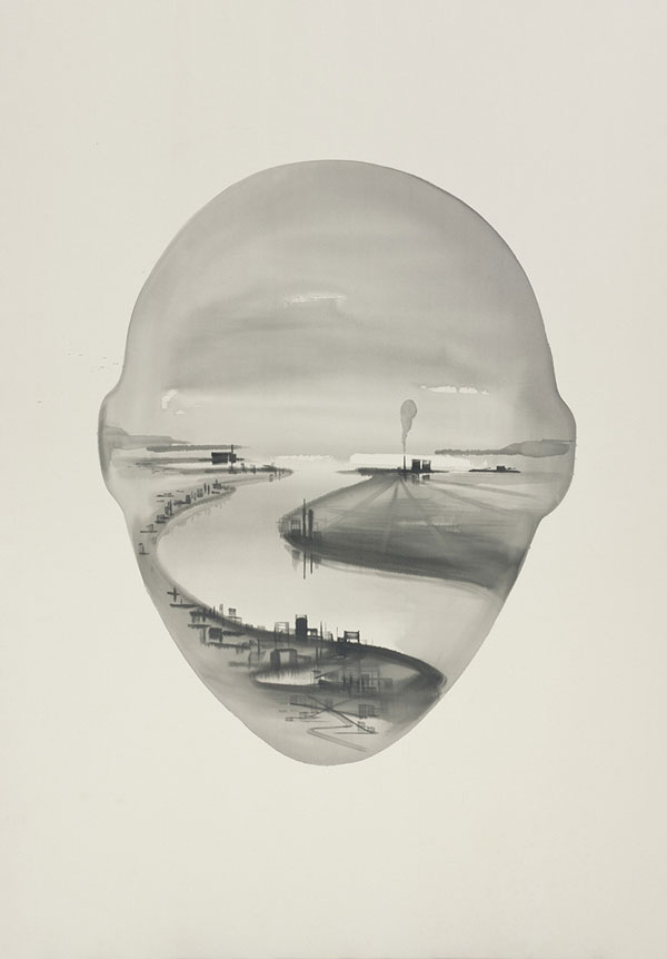 Surreal artworks that merge two quite different genres, landscape and portraiture.